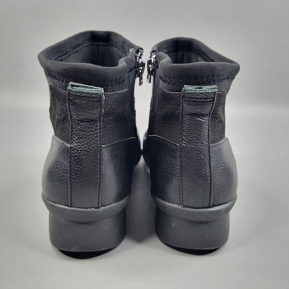 Nurture Women's Booties Boot Black Ankle Wedge Strch Zip Leather 6.5 M Read - Picture 9 of 11